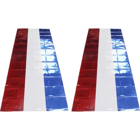 Lot de 2 nappes à motifs rouges, blancs et bleus en PET imperméable, idéales pour la fête du 4 juillet.