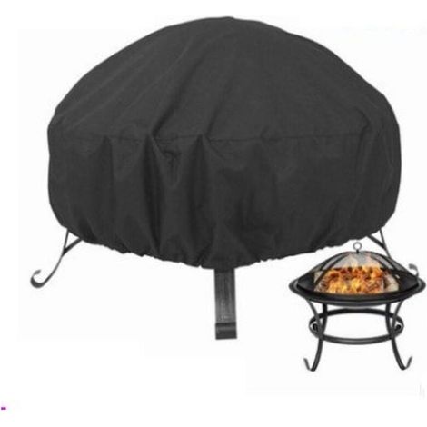 Housse de protection pour brasero rond, cordon de serrage pour imperméable, coupe-vent, résistant aux UV, tissu Oxford 80 x 65 cm pour four, table à manger et chaises et jardin (1/4)