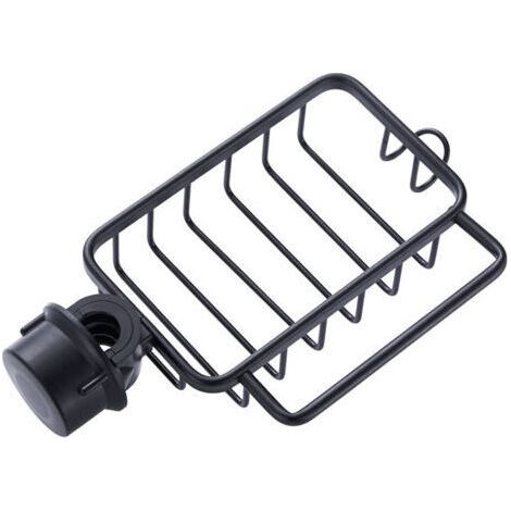 NALOOKAMIC 2xÉtagère Douche Sans Percage Inox, Noir Étagère Salle de Bain, Porte Savon Barre Douche, Support Inoxydable Douche, Serviteur Douche pour Shampooin