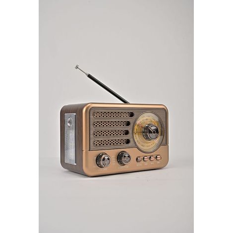 Radio transistor rétro à piles, AM, FM, SW, petite radio portable rechargeable, compatible avec carte TF, entrée auxiliaire et lecteur MP3 USB. (1/4)