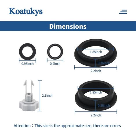 Kit de remplacement de soupape de ventilation de pompe à filtre à sable Intex 25013, comprenant des joints toriques en forme de L, pour les systèmes de pompe à filtre à sable Intex. (1/4)