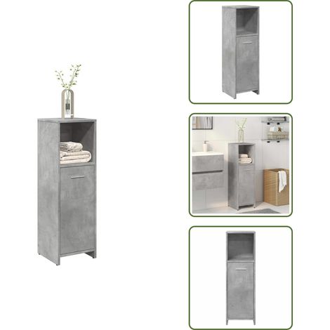 Armadio in truciolato - vidaXL Mobile da Bagno Grigio Cemento 30x30x95 cm in Legno Multistrato - Armadio da bagno grigio cemento