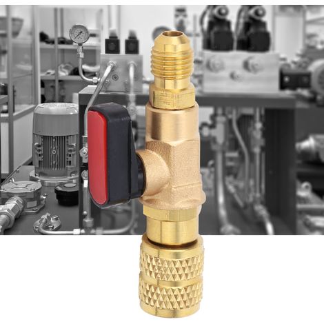 Messing-Kugelhahnadapter für Kältemittel R410, 45 bar, Kugelhahnanschluss G1/4 G5/16 (1/5)