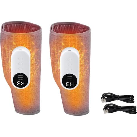 Masseur de Compression Du Mollet pour la Circulation et le Soulagement de la Douleur, Masseur de Jambes avec Chaleur pour Soulager la Fatigue et Aider à la Circulation Électrique, 2PCS (1/5)