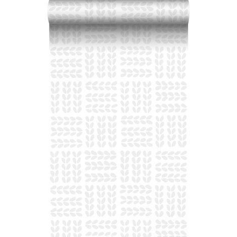 papier peint feuilles blanc mat et gris chaud clair  - Origin Wallcoverings (1/5)