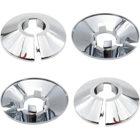 4 Pièces colliers de tuyaux chromés, Colliers de Tuyau de Radiateur, 15 mm Cache Tuyau Plomberie, pour Douches, Tuyaux, Robinets, Radiateurs, Conduites d'eau, 5,5 cm de large