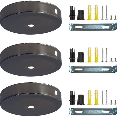 Schwarze Metall-Kabelabdeckung für Deckenleuchten, 100 x 2 mm, runde Verteilerabdeckung, schwarze Metall-Deckendose für Kronleuchter und Baldachinlampen (1/4)