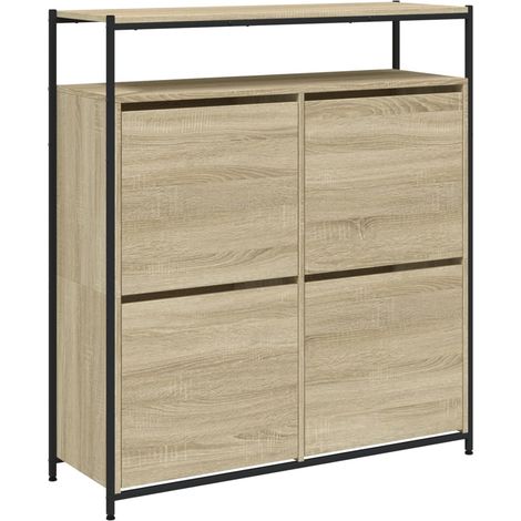 Maison Exclusive - Zapatero 4 cajones abatibles roble Sonoma 100x