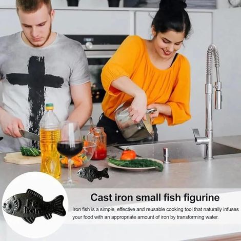 Set mit 2 Eisenfischen zum Kochen und zur Linderung von Eisenmangel, natürliche Eisenquelle, Eisenalternative, ideal für menstruierende Frauen und Veganer (1/5)