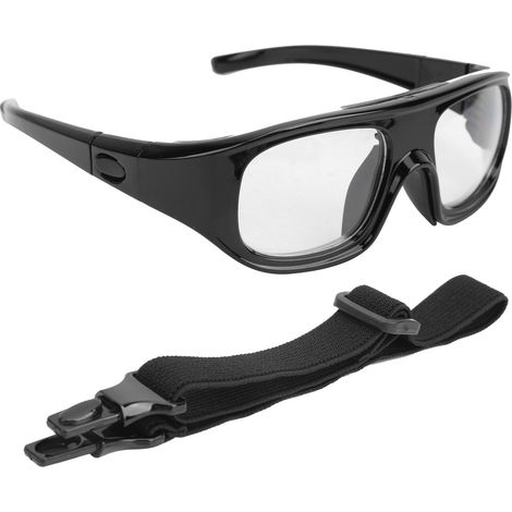 Lunettes de protection sportive en PC résistant aux chocs, monture amovible pour le basketball (noir) (1/5)