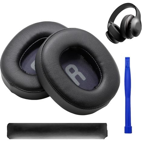 1 paio di cuscinetti per cuffie e 1 archetto per JBL Tune 700(700BT)/710(710BT)/720(720BT)/750(750BT,750BTNC), 760(760NC), con schiuma isolante acustica (nero) (1/5)