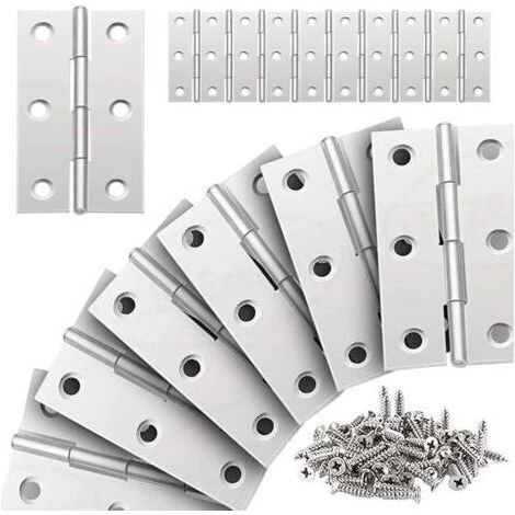 20 Pièces Charniere Inox Charniere Porte Placard Pliant Plate Charnière 66 38mm pour La Maison Meubles Matériel Armoire Garde Porte Tiroir avec Vis (1/5)