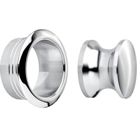 Aufschraubschloss Möbelschloss Caravan-Schloss Türschschloss Knopfset rund 19 mm Chrom poliert