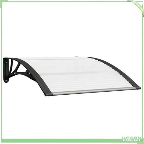 Auvent de porte - FAFEICY - 153588 - Noir & transparent - Polycarbonate 100x75 cm - Cadre ABS/Aluminium (1/5)