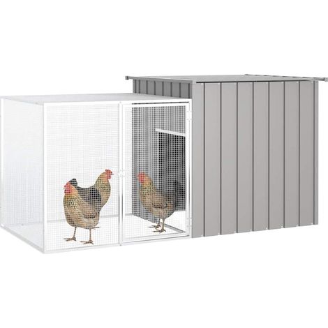 Maison Exclusive - Gabbia per Polli grigio 200x91x100 cm Acciaio Zincato