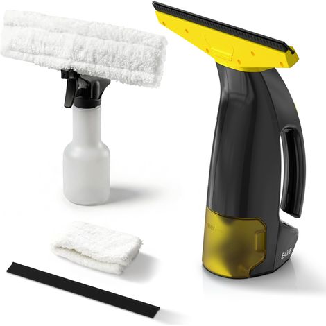 Window Cleaner, Cordless Window Cleaner Kit with Battery Life of 45 Min, Electric Window Washer with 28 cm Squeegees & 200 ml Tank, Suitable for Windows, Tiles & Mirrors (Yellow) (1/5)