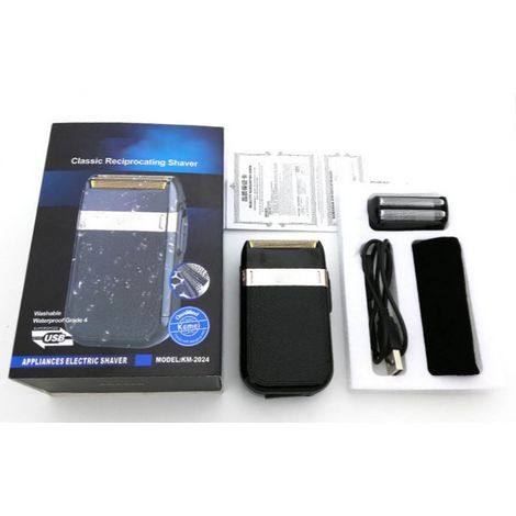 Tondeuse à barbe rechargeable professionnelle, coupe-barbes électronique à mouvement alternatif pour usage domestique (1/5)