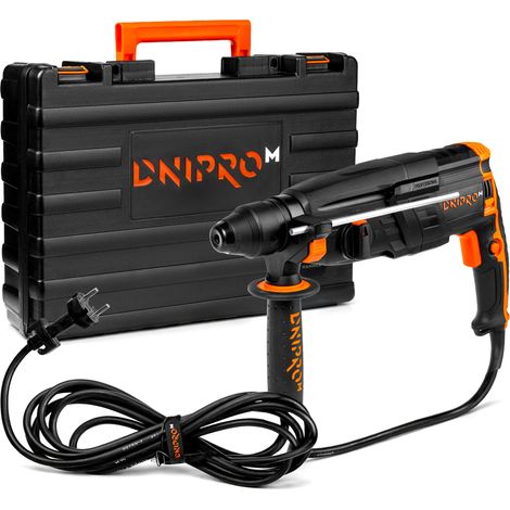 Dnipro-M Martillo Perforador SDS-Plus 950 W, 3,2 J, hasta 28 mm en Hormigón, 32 mm en Madera, 3 Funciones, Sistema Antivibración, con Empuñadura y Maletín, RH-12
