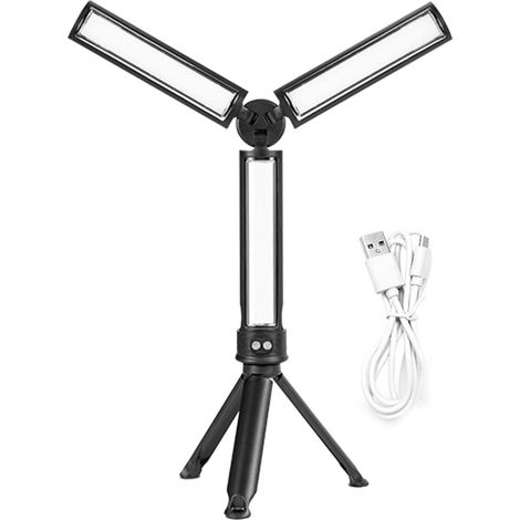 Lampe de travail LED pliable rechargeable, multifonction, portable avec support et câble USB pour réparation (1/5)