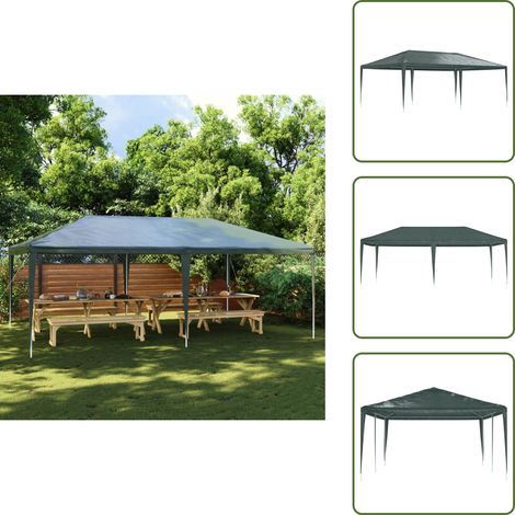 The Living Store Tente de réception professionnelle 4x6 m Vert 90 g/m² - Tente de jardin (1/5)