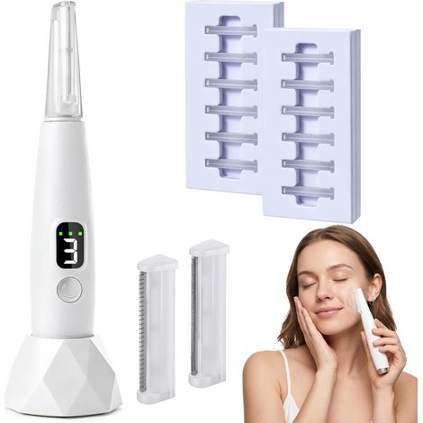 Épileur Ultrasonique pour Femmes et Hommes - 3 Vitesses, Écran LED, Lame Magnétique avec Lumière - Épilation Sans Douleur pour Visage, Corps, Maillot de Bain, Sourcils (1/5)
