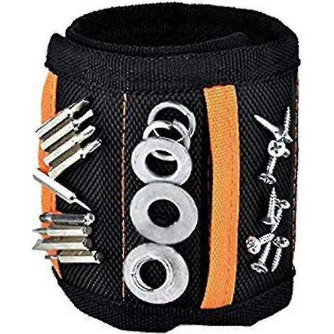 Bracelet magnétique, ceinture porte-outils magnétique pour homme avec 15 aimants puissants, cadeau d'Halloween pour papa, maman, menuisier, bricoleur (1/2)