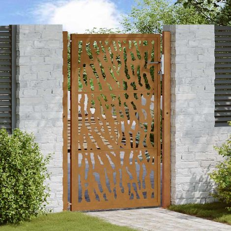 Gartentor 100x150 cm Verwitterungsstahl Trace-Design vidaXL