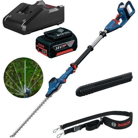 Bosch Professional 18v Cordless 2m Pole Hedge Cutter GHE 18V-50 TP Trimmer 1x5Ah (1/5)