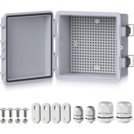 Coffret Electrique Etanche Exterieur IP67 avec Fermoirs en Acier Inoxydable Boîte de Jonction avec Plaque de Montage pour Jardin Piscine Éclairage Extérieur DIY(opaque-15 15 9 cm) (1/5)