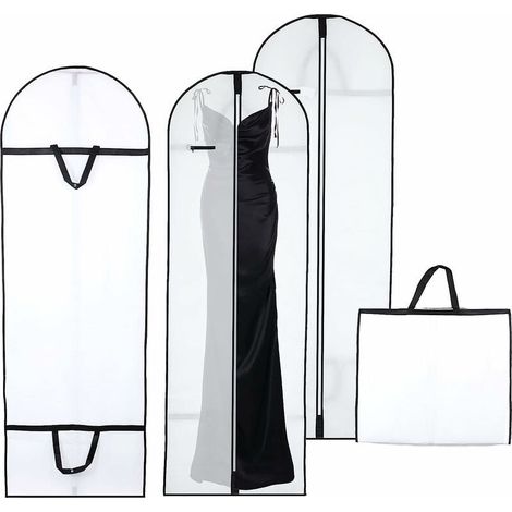 2PCS Hanging Garment Bags, 180x60CM Foldable Wedding Dress Garment Bag, Dust and Moisture Resistant Long Garment Bag, Wardrobe Garment Bag for Suits, Coats, and Evening Dresses (1/5)