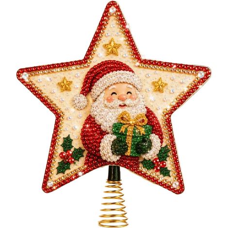 Kit diamond painting étoile de Noël pour sommet de sapin – Activité DIY pour adultes, Père Noël (1/5)
