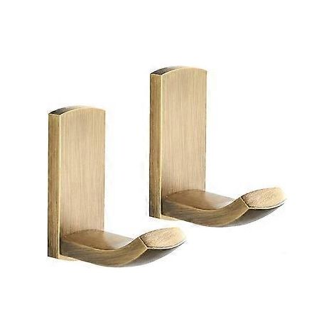 Badezimmerhaken, 2 Stück, antik gebürstetes Messing, beschichtetes Finish, für Bademäntel und Handtücher