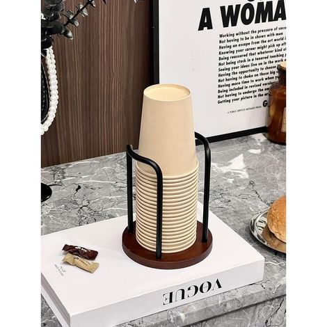 Porte essuie-tout, Porte-gobelets jetables facile à assembler, porte-tasses à café, étagère à montage facile (1/5)