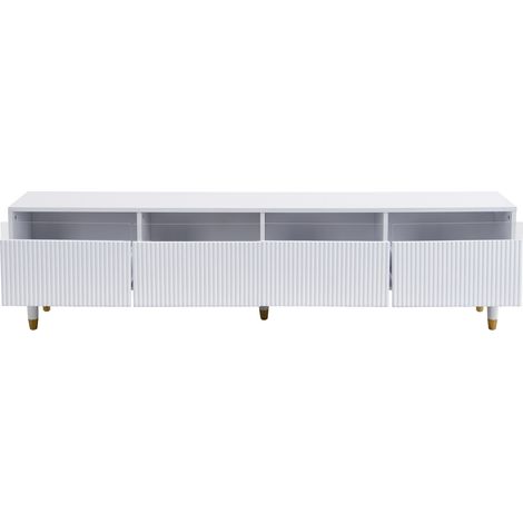 Mueble TV blanco moderno de 178 cm, 4 cajones, MDF y acrílico (1/5)