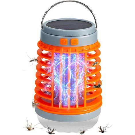 Lampe anti-moustiques, lampe de camping solaire rechargeable par USBpour une utilisation en intérieur,en camping et en pique-nique. (1/5)
