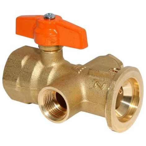 PAW Pumpenkugelhahn MKS mit Schwerkraftbremse Flansch für 1 1/2'' Überwurf und 1'' IG 2309