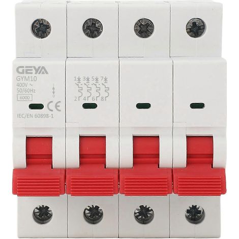 Disjoncteur miniature 6 kA 4 pôles, ignifugé, classe de protection PP, pour bâtiments industriels, commerciaux et résidentiels