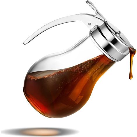Distributeur Miel Verre 200ml – Anti-Goutte – Couvercle Métal – Lave-Vaisselle – Sirop/Érable (1/5)