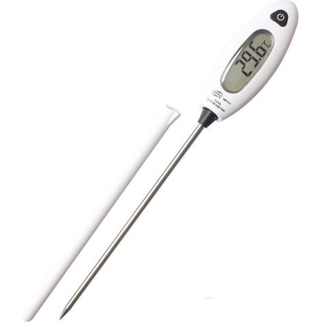 Kochthermometer, Langfühler-Thermometer mit Sieb für Fleisch, Grillgut, Gebäck und Badewasser