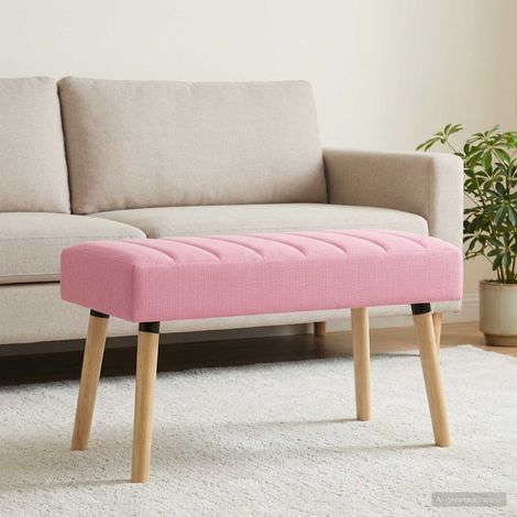 vidaXL Banc capitonné canal Rose 80 x 40 x 46 cm Tissu (1/5)