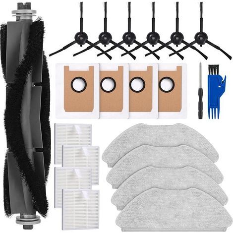 Kit de accesorios para aspiradora AIRROBO T20: 1 cepillo principal, 4 filtros HEPA, 4 paños de limpieza y 6 cepillos laterales. (1/4)