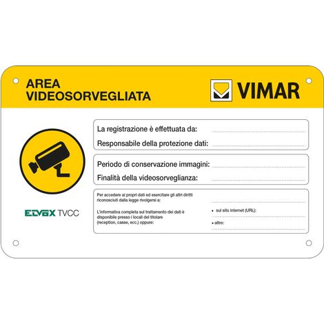 VIMAR - 46927.003 Cartello AREA VIDEOSORVEGLIATA
