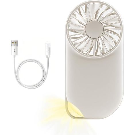 Ventilador USB portátil, mini ventilador de bolsillo con 4 velocidades, ideal para verano, viajes, dormitorio, coche, exteriores y cocina. (1/5)