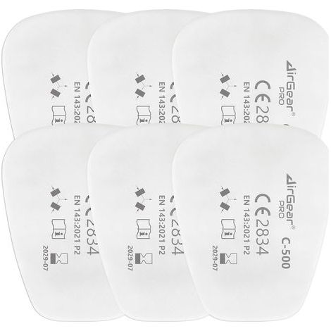 Pack of 6 P2 Dust Filters, Compatible with G-500 and M-500 Masks, DIY Painting Protection (1/5)