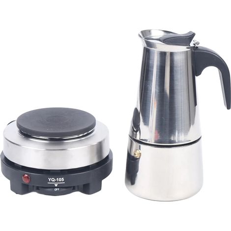 Machine à expresso, cuisinière électrique puissante, filtre intégré, Argent (1/2)