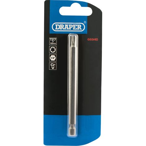 Draper T27 1/4" Hex TX-STAR® Insert Bit, 100mm Long, Model 66940 (1/5)