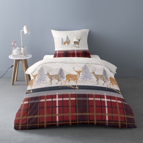 Housse de couette Flanelle 140x200 + 1 taie d'oreiller