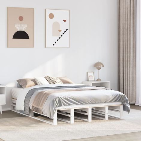 Estructura de cama sin colchón madera de pino  135x190 cm