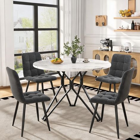 Ensemble table et chaises de cuisine 5 pièces table ronde 100 cm (1/5)
