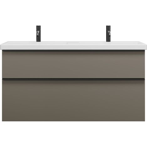 burgbad Eqio double lavabo en céramique y compris meuble (1/2)